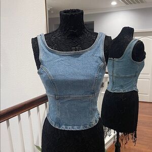 Cotton On Light Blue Denim Crop Top